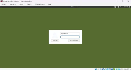 Capture - Fenêtre de connexion Xfce