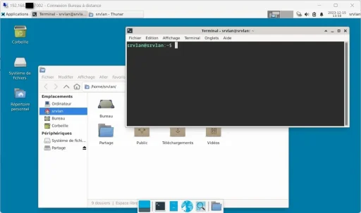 Capture - Bureau à Distance : Session RDP ouverte sur srvlan