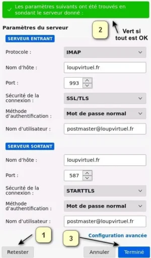 Capture - thunderbird : Compte Postmaster